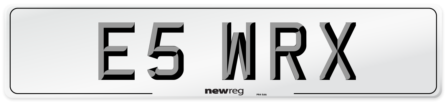 E5 WRX Number Plate from New Reg
